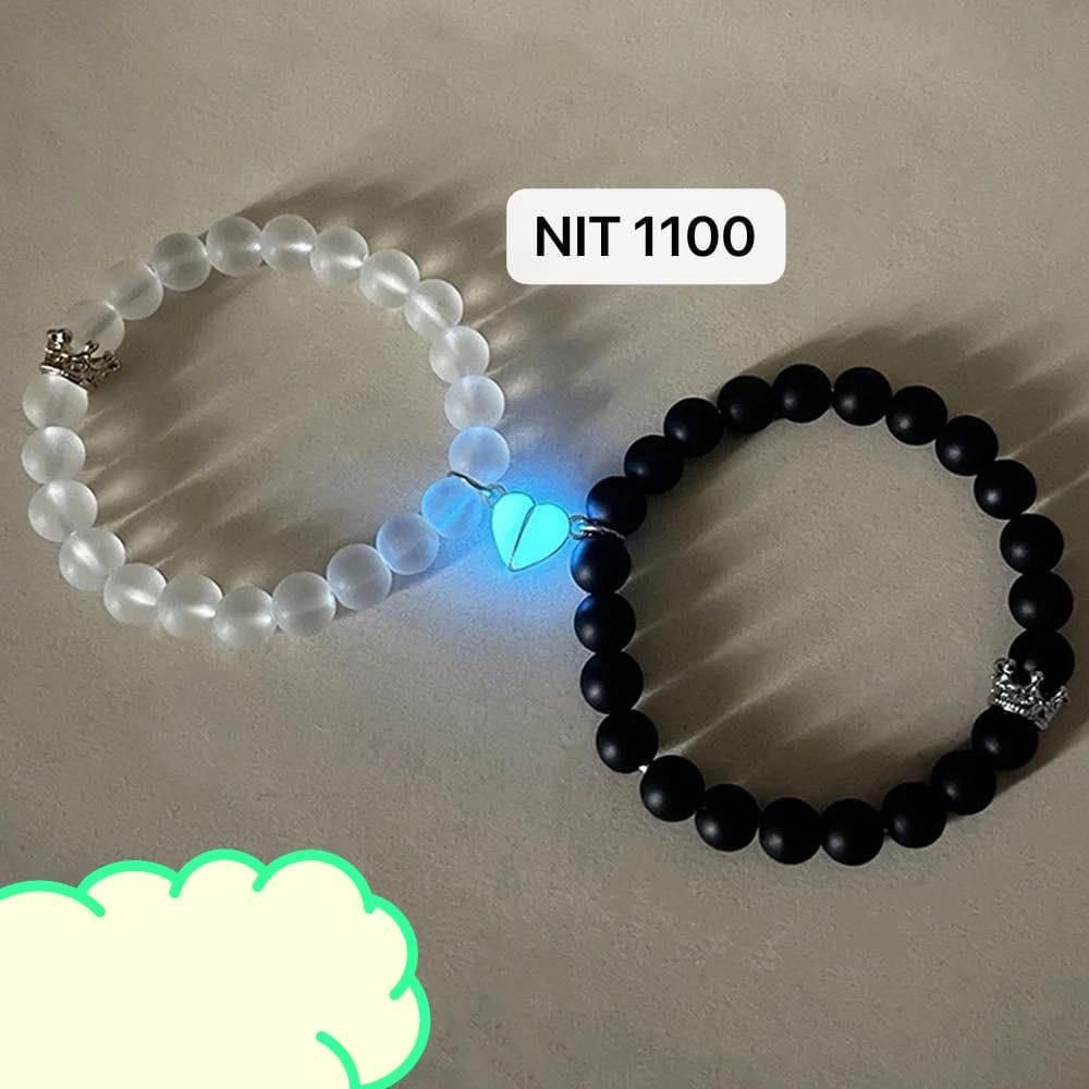 🌙 “Glow-in-the-Dark Lover & BFF Bracelets – Shine Together!”
