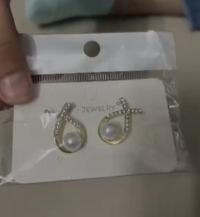 ✨ “Pearl Cross Stud Earrings – Korean Chic Gold-Plated Style”