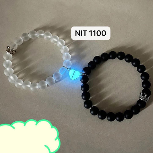 🌙 “Glow-in-the-Dark Lover & BFF Bracelets – Shine Together!”