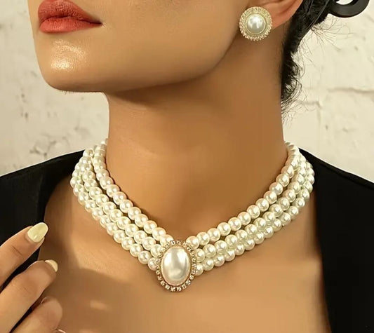 Classic White Artificial Pearl Necklace